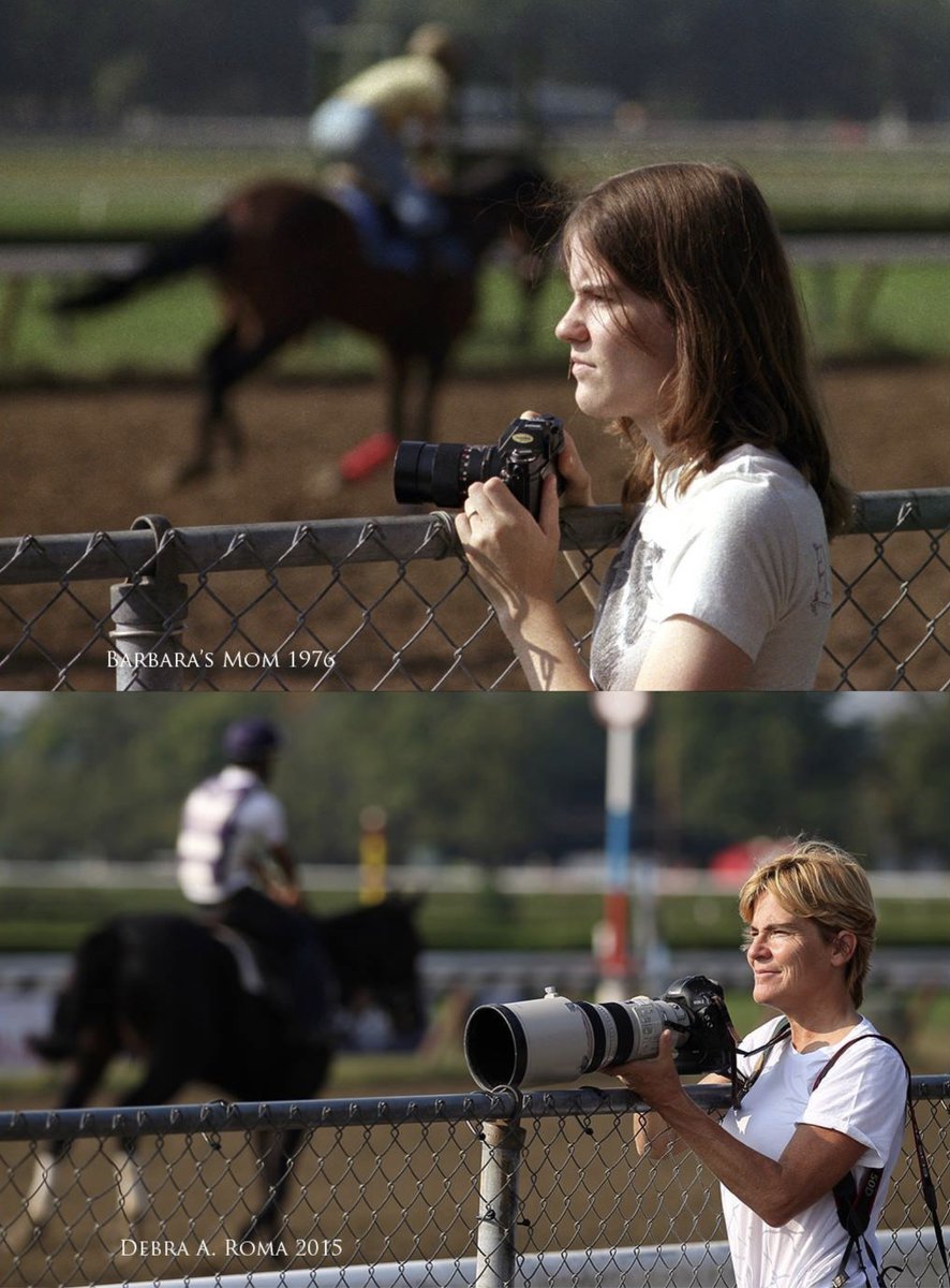Next week, I turn 60. 

But the coolest part of that is that, as of 2021, I've been photographing horse racing for....50 years. A half-century, addicted to recording horse racing. How about that.

(photos Saratoga...1976 by my great mom, 2015 by friend and DRF shooter <a href="/NYdroma/">Debra A Roma</a> )