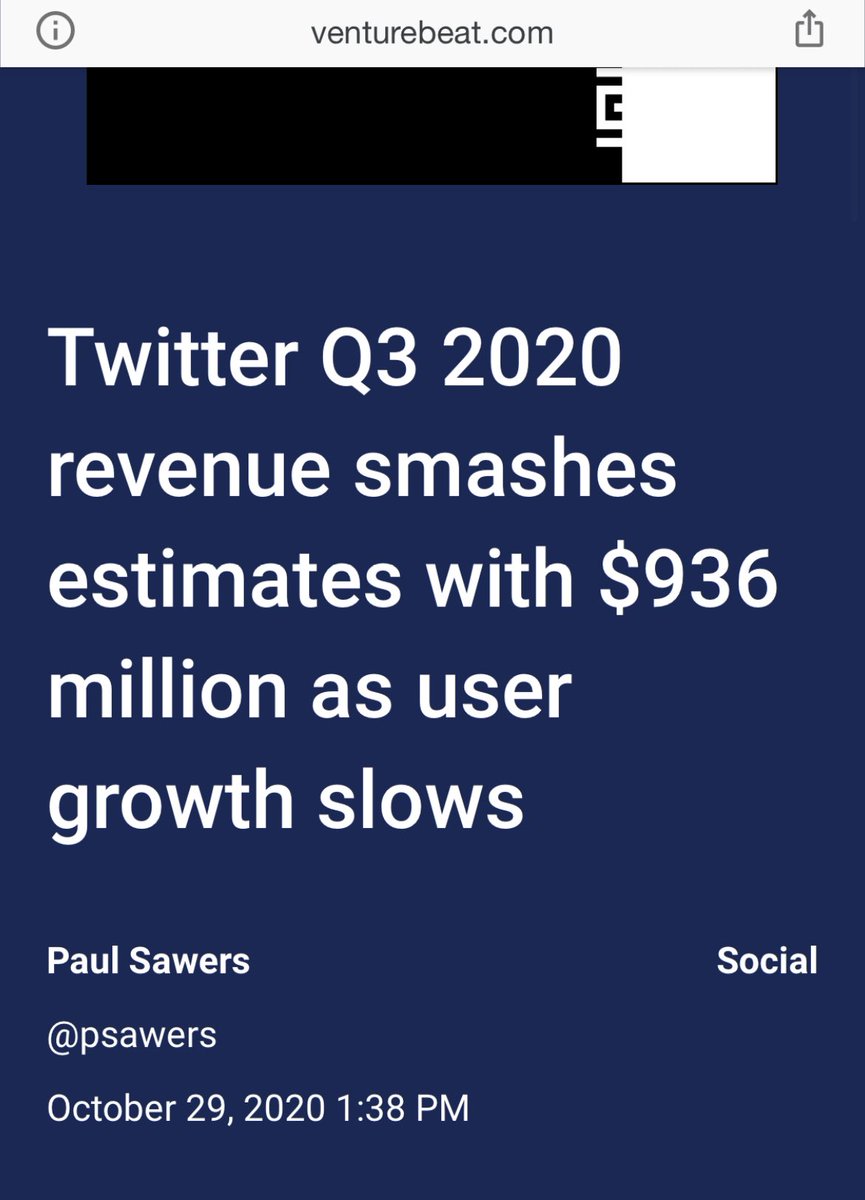 In Q3 aloneTwitter earned $936 MILLIONIn REVENUE