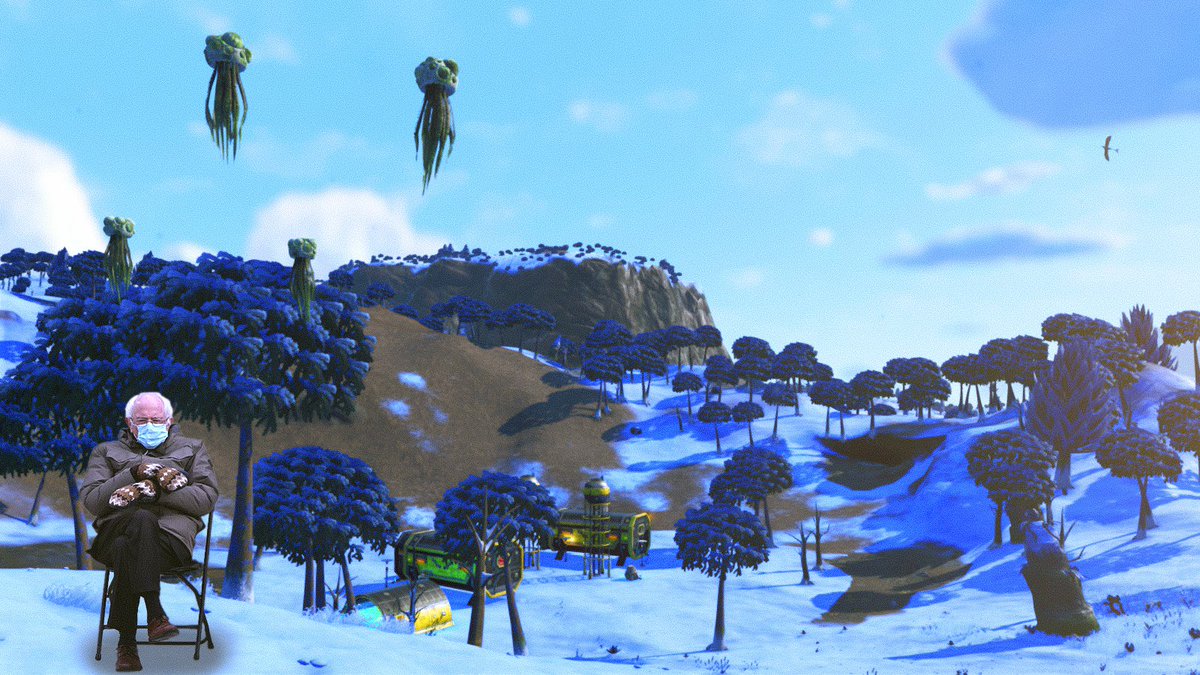 Smirv's tweet photo. @NoMansSky I found a new alien in your game. He just chillin' Literally. https://t.co/Z8oOmmqv48