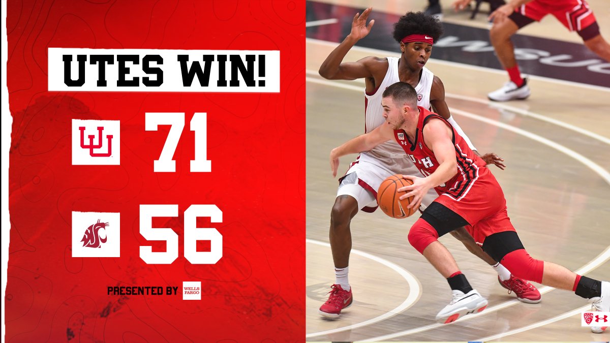 UtahMBB's tweet photo. Road W! 😄👏

#GoUtes🏀🔴 #Pac12Hoops https://t.co/zgjRxqIEGO
