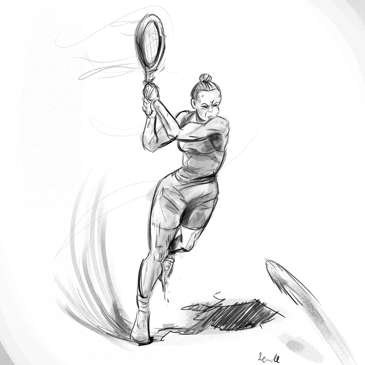 Rough tennis sketch! #tennis #tennisart #tennisdrawing #art #gesture #doodle #originalart #drawing