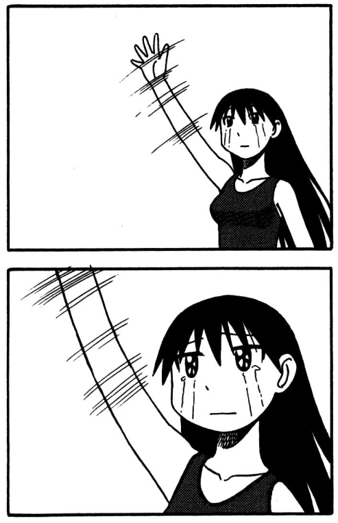 sakaki by far got the most redrawn panels and considering iirc he's azuma's favorite that makes sense. she's drawn with a much leaner face that gives you more of her intended intimidating impression. you can see in the first panel that chiyo is the same while sakaki is redrawn