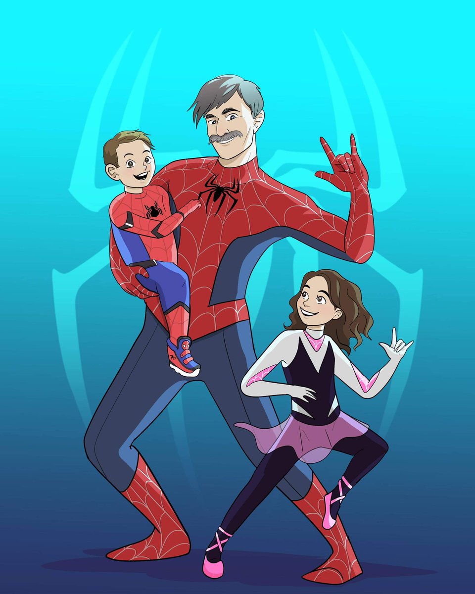 AshOakMaple's tweet photo. Haven’t posted in a while but here’s a lil spidergrandpa and spidergrandkids I made for a friend. 

#spiderman #spidersona #art #howdoitwitter #hireme https://t.co/RkNzeBurxQ