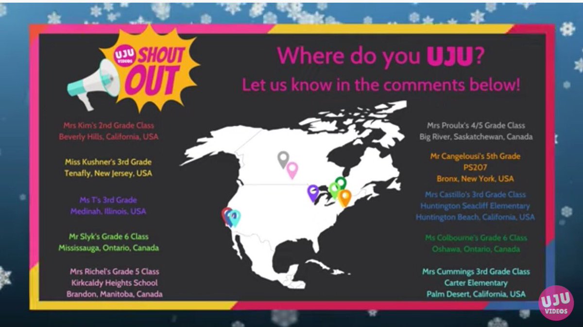 MsColbourne's tweet photo. Our class loves doing the Uju Brain Break videos for our DPA and today we were SO thrilled to see we got a shoutout!! 🎉 Can you find our class in the list? 🔎 @DDSBatHome5to6 https://t.co/vbgnbbI7oD