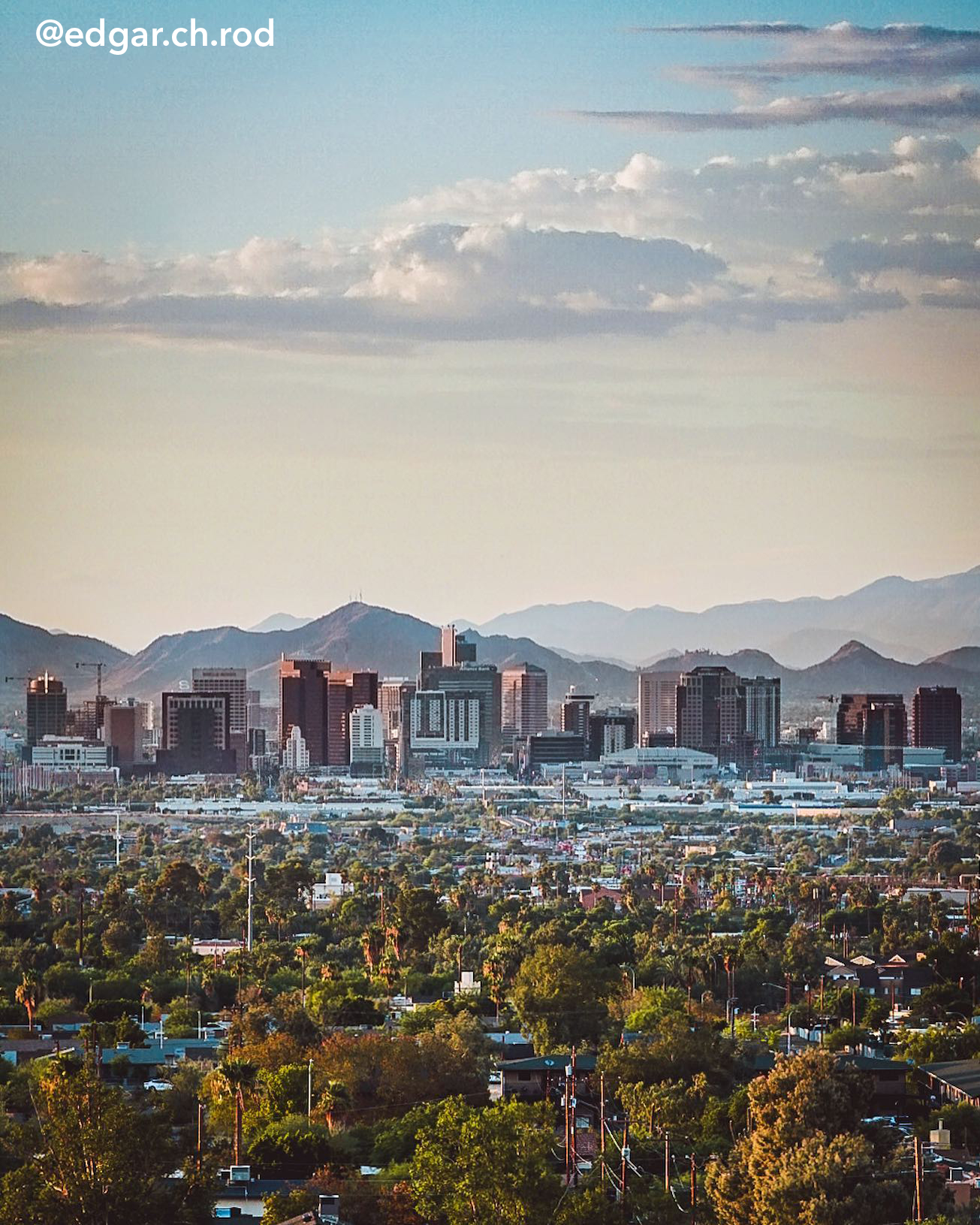 South Mountain Phoenix Arizona Skyline Downtown Phoenix Arizona At