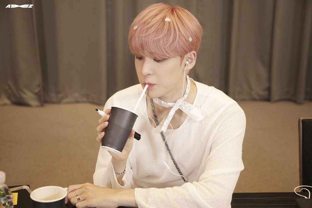 a thread you didn't know you needed: yunho and straws  #ATEEZ  #윤호  #YUNHO