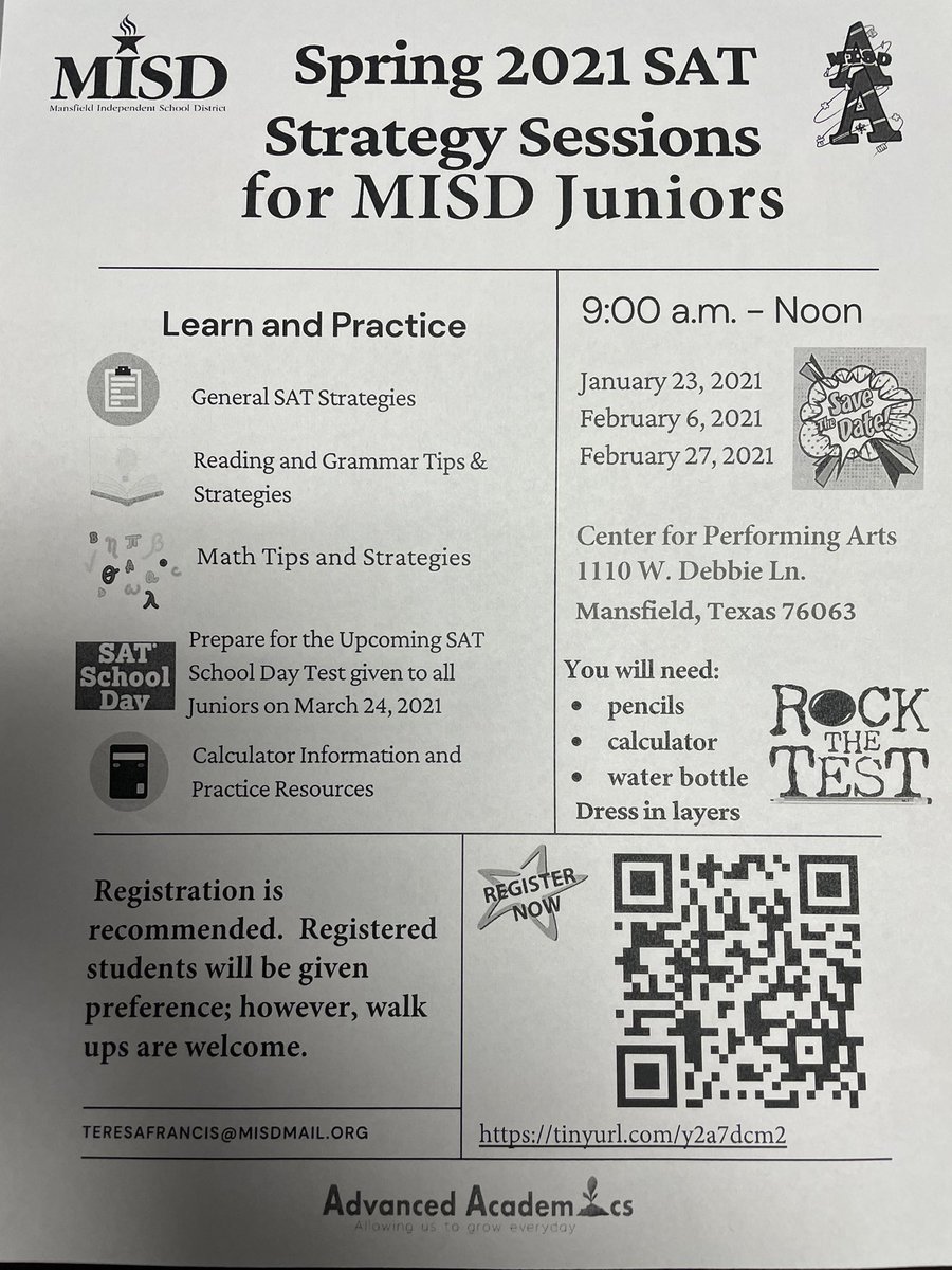 coachmutt's tweet photo. 🚨🚨Summit HS Juniors!🚨🚨
💙💙🐆Class of 2022 🐆💙💙

📆 - March 24th - Free SAT during the school day at SHS.

✅ - Free SAT Prep Sessions - ✅

👇🏾👇🏾👇🏾SEE INFO. BELOW👇🏾👇🏾👇🏾 https://t.co/4rOf6Exd7f