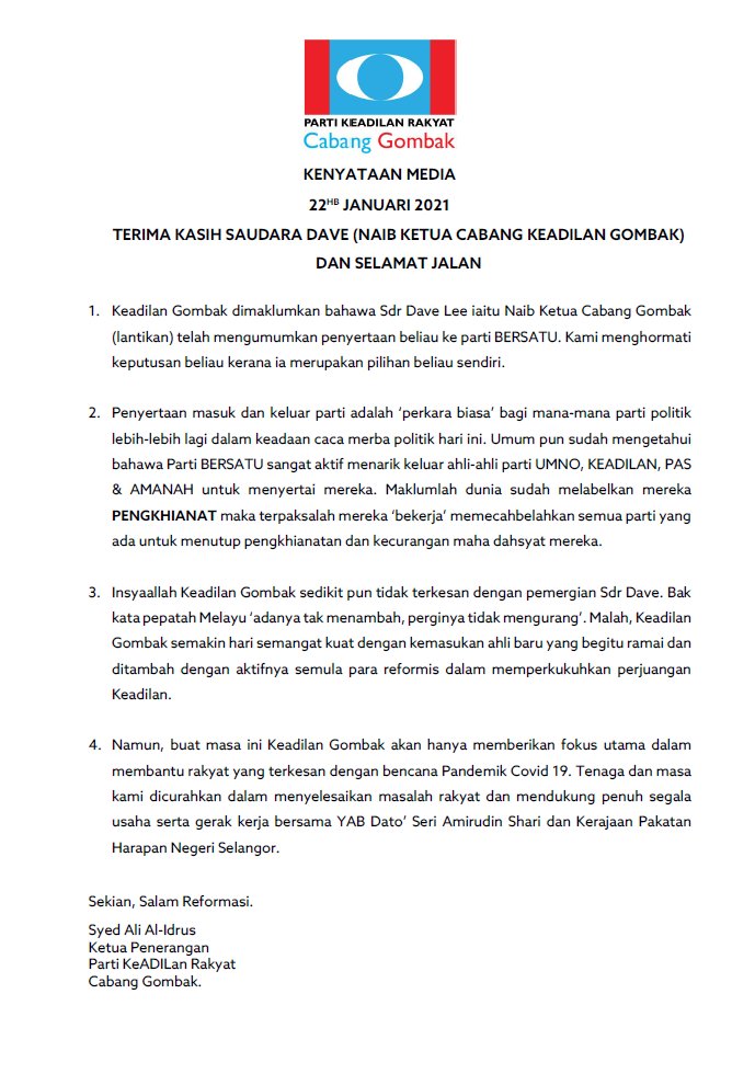 Parti Keadilan Rakyat Cabang Gombak (@KEADILANGombak) / Twitter