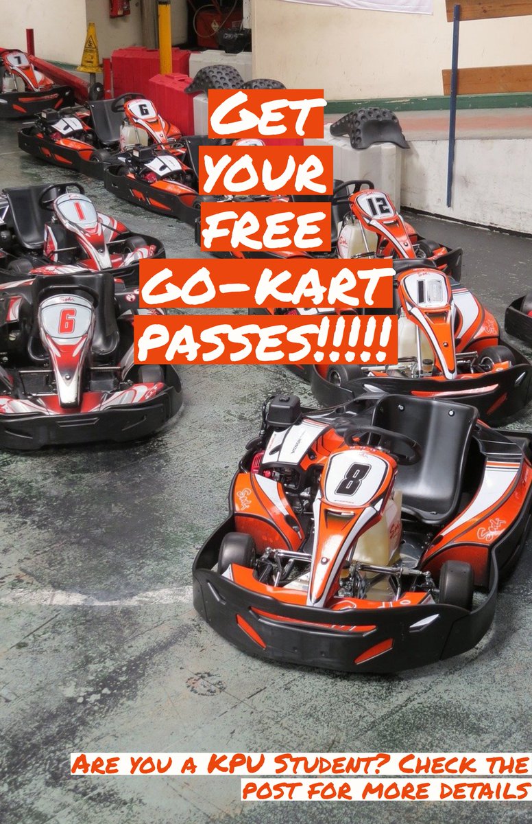 Who
Kpu Students enrolled in Classes
What
Receive a free race at TBC Indoor Racing in Richmond
How
Email gokart@kusa.ca with your student number and proof of enrollment
Rules and Conditions
- one per student
- must be a KPU student to be eligible.
Questions?
Email: gokart@kusa.ca