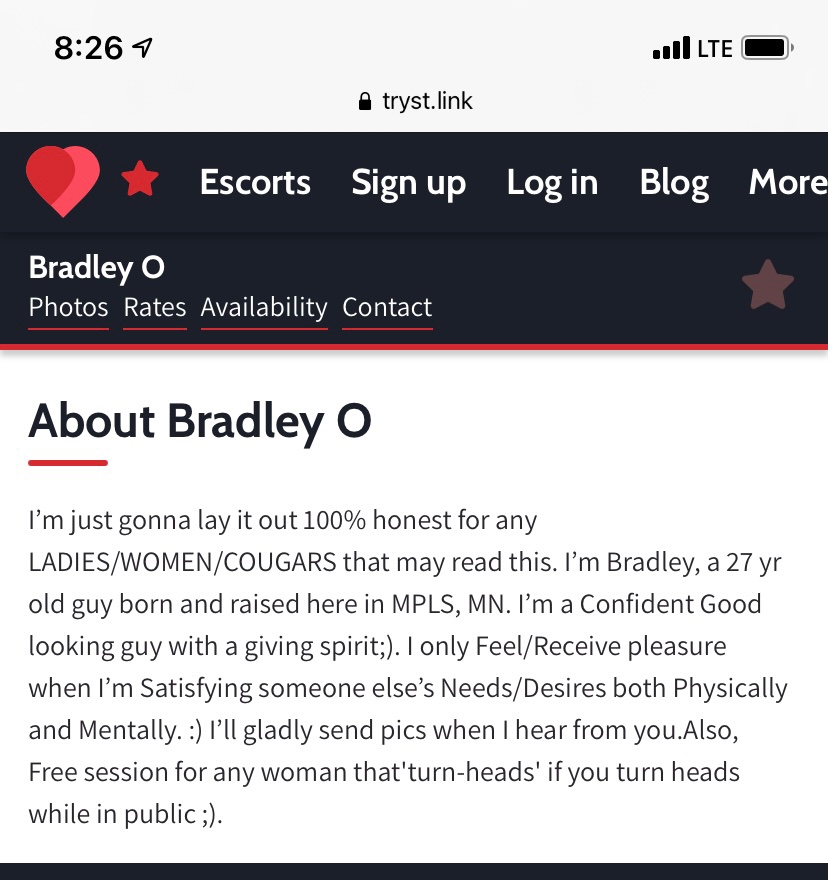 TheMenOfTryst's tweet photo. Hey Ladies!

Ever feel down because the world isn't judging you harshly enough based on your appearance?

Bradley here will solve that problem!

Don’t worry 9s and 10s, it’s free for you!

8s and below? Sorry, you ugmos have to pay $200/hr for your eNdLeSs OrGaZmZ https://t.co/n2zqZRhjrN