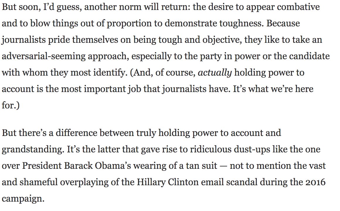 It's truly amazing stuff. You see, the media were TOO critical of Obama and Hillary. And they must be very careful not to be too critical of Biden.