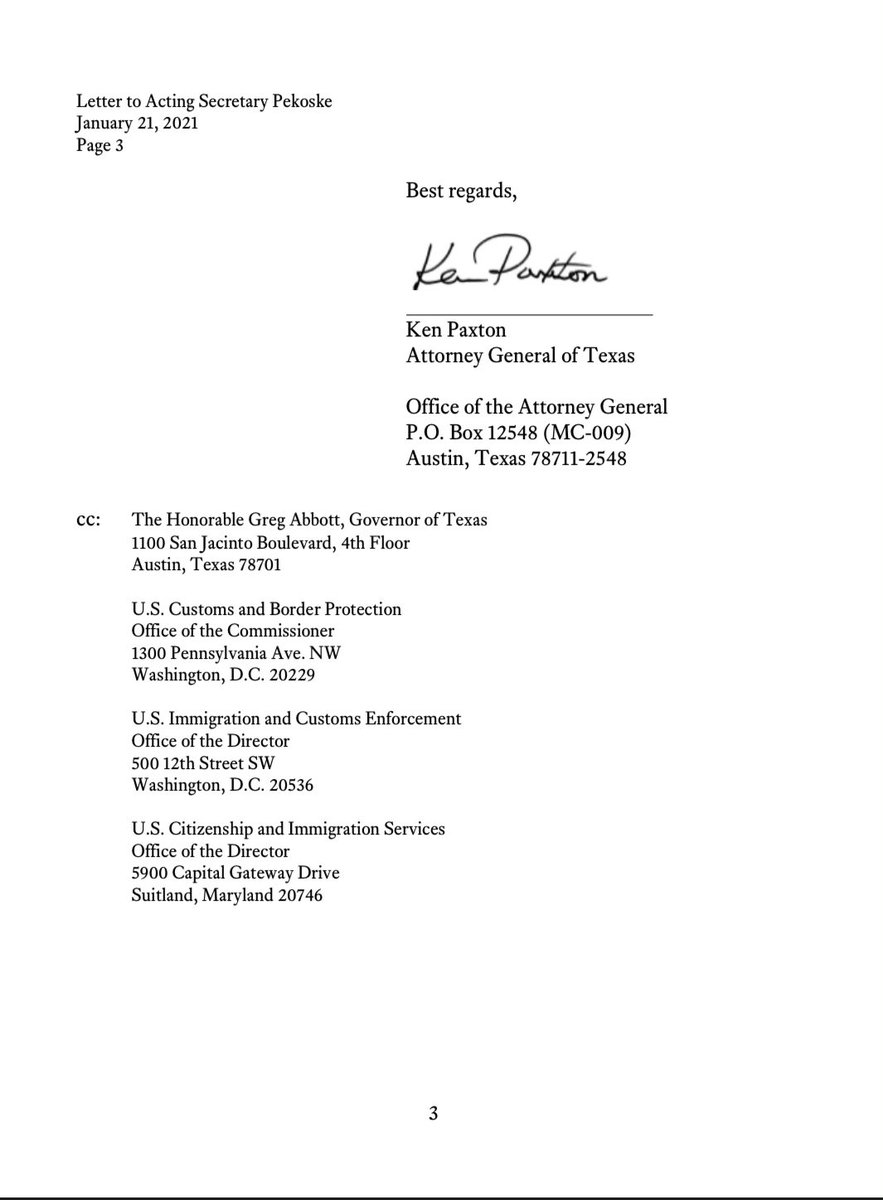 TXAG's tweet image. When the @JoeBiden admin breaks the law, I take action. I have told @DHSgov to immediately rescind its illegal, unconscionable deportation freeze—or TX will sue.

As AG, I will always put Americans, Texans first—not dangerous aliens who must be deported!
texasattorneygeneral.gov/news/releases/…