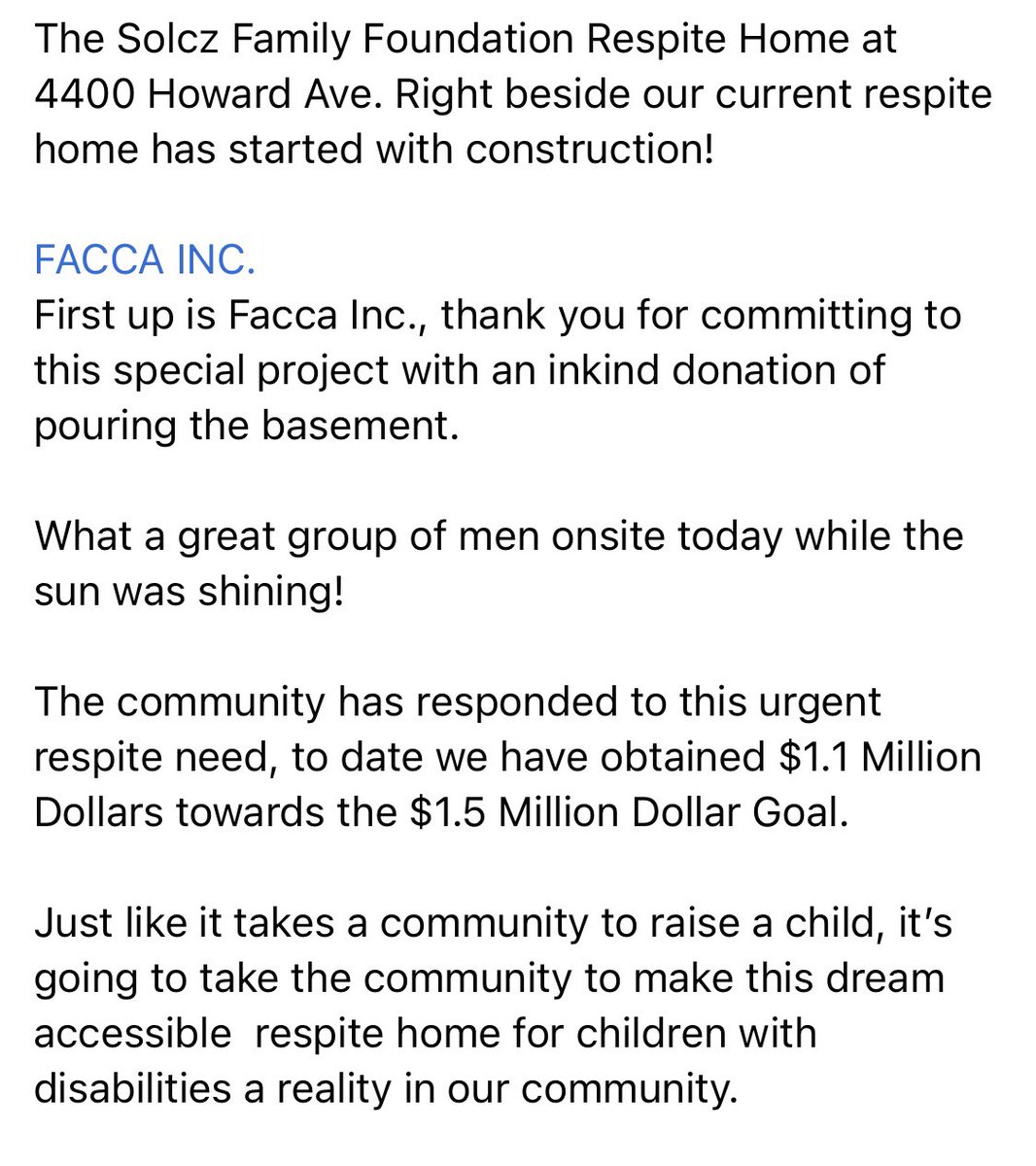 WEFamilyRespite's tweet photo. Thanks to @FaccaInc for responding to the urgent respite need in #yqg
We are grateful 💜
#facca #familyrespite #solczfamily #respite #respitehome #windsoressex https://t.co/p4wts5Wbub