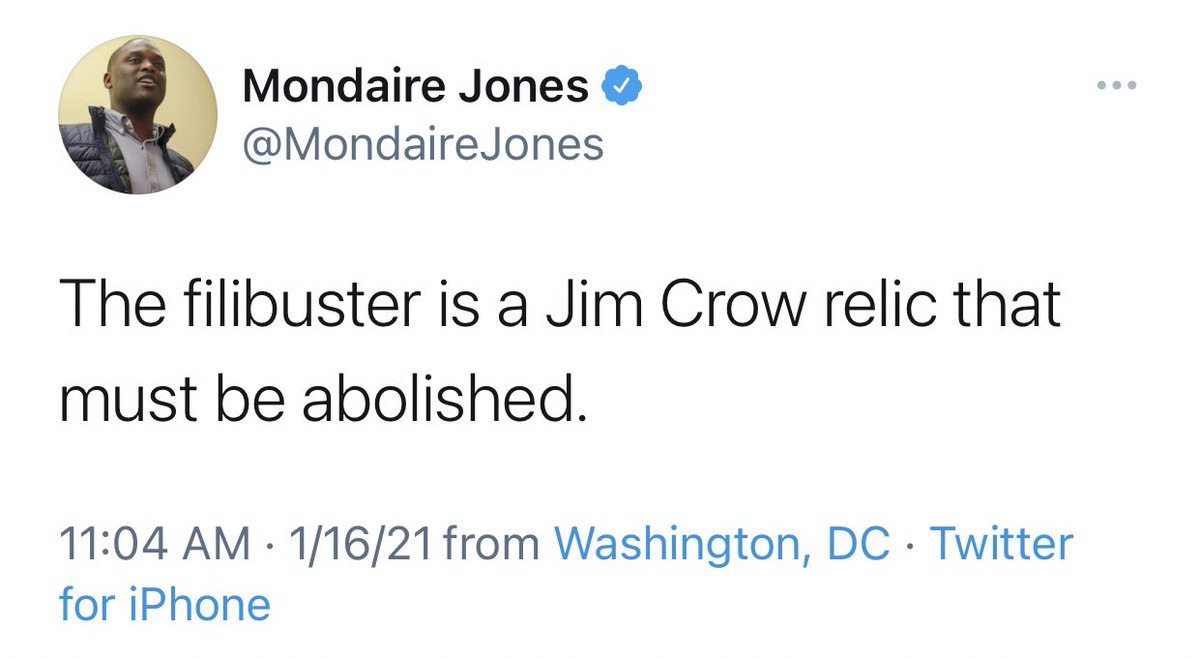 A new trend on the left: Calling the Senate’s 60-vote threshold the “Jim Crow filibuster.”