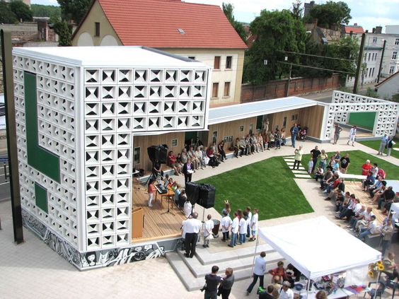 Here's an open-air library in Magdeburg, Germany
