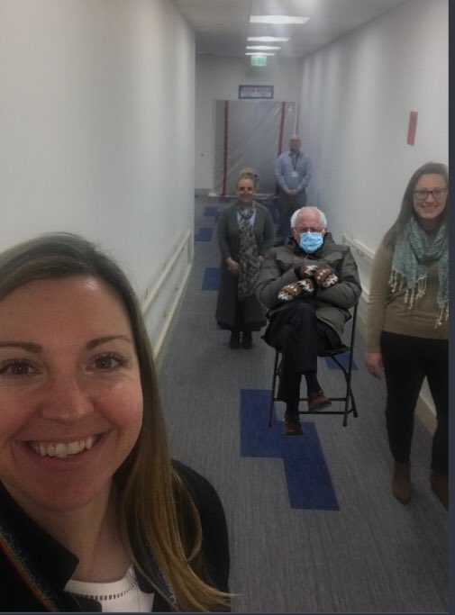 Even our nursing education team getting in on the Bernie Meme action.