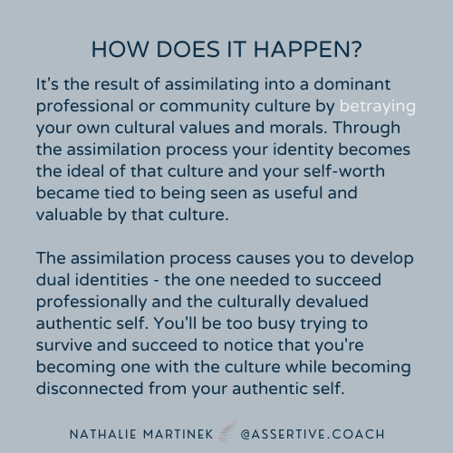 Entering into new educational, training and workplace cultures, despite knowing a lot about it already, asks each person to adopt new ideals and let go of others in order to fit in and transform into the cultural ideal that best represents it. 4/8
