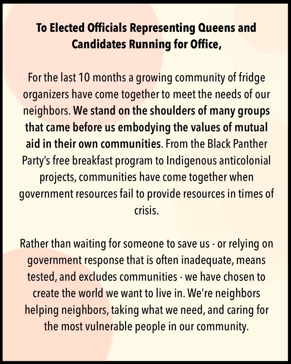 QCCMutualAid's tweet photo. This week we signed a letter in support of our fridge friends across Queens who, for the last 10 months, have been tirelessly feeding their communities. You can read their full statement here: https://t.co/2RIkkADjOq https://t.co/fi7I5aSi77