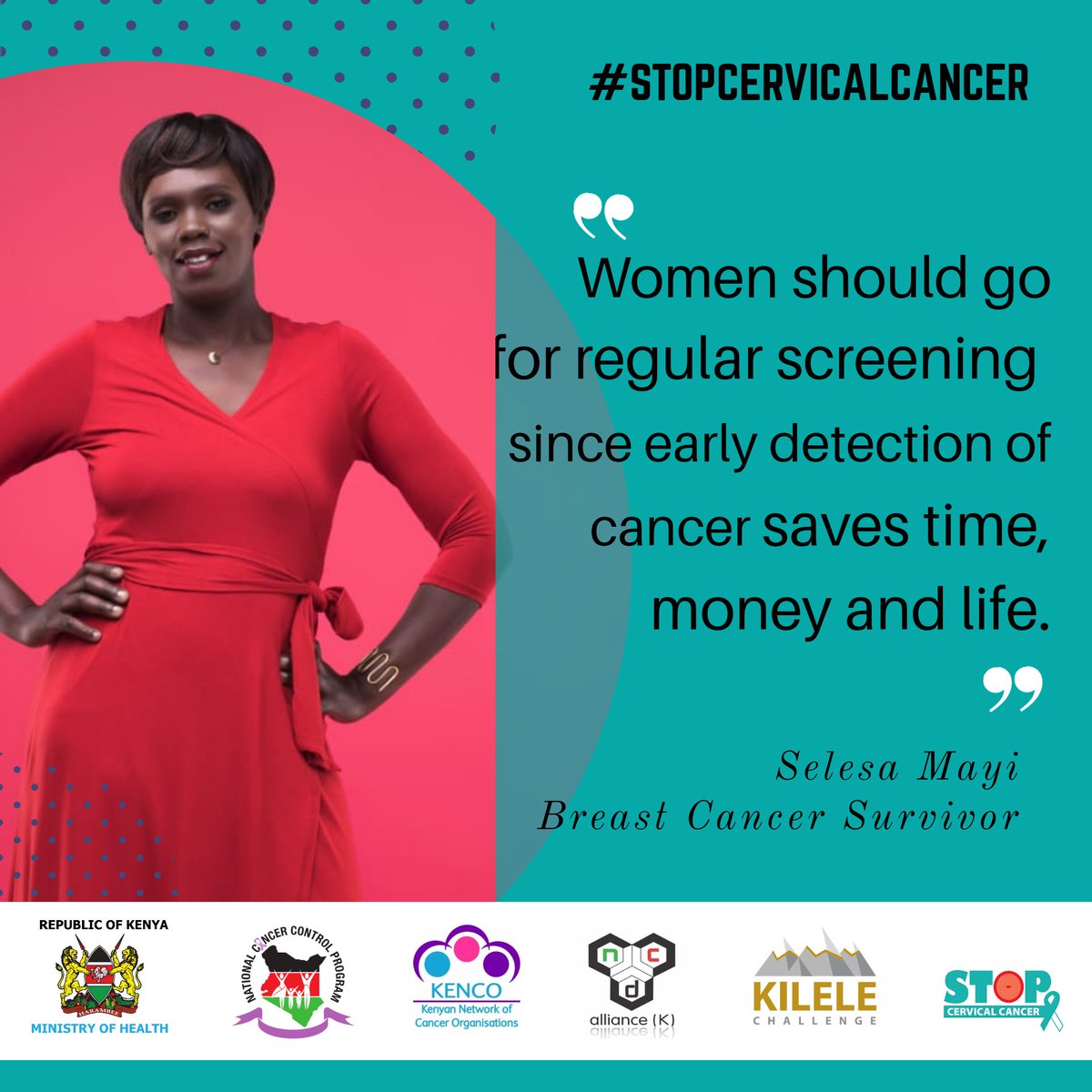 It's #cervicalcancer awareness

Our heroines & hero took time to inspire change. Read & take action.
Blessings
#tuongeencds
#kilelechallenge