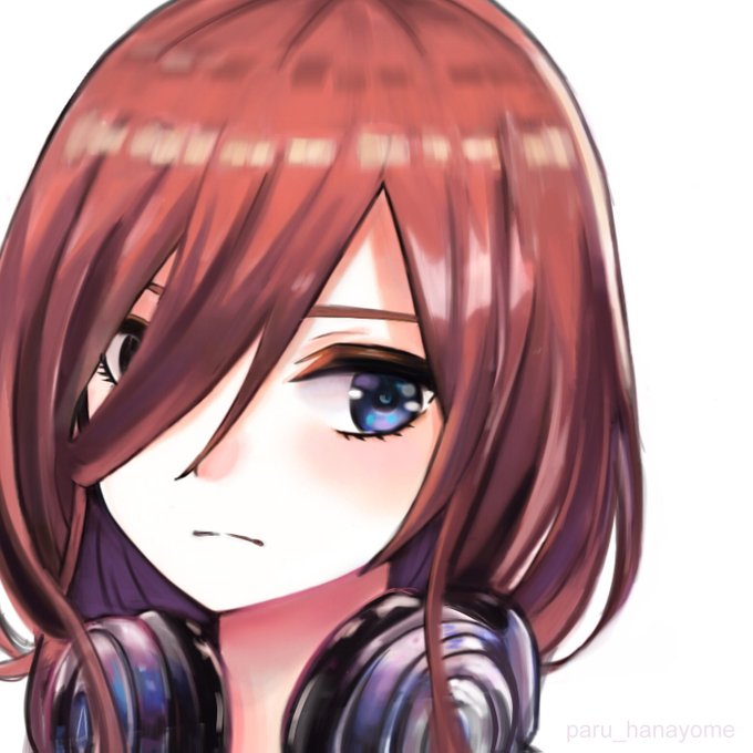 paru_hanayomeさんがTwitterに投稿した中野三玖(五等分の花嫁)のイラスト。