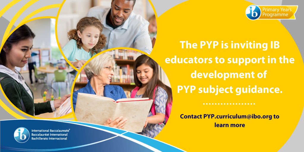 Do you care about IB curriculum? Enjoy collaborating with other educators? The PYP is inviting IB educators to support the development of PYP subject guidance. We are keen to hear your voice and thoughts in this online collaboration. Contact PYP.curriculum@ibo.org to learn more.