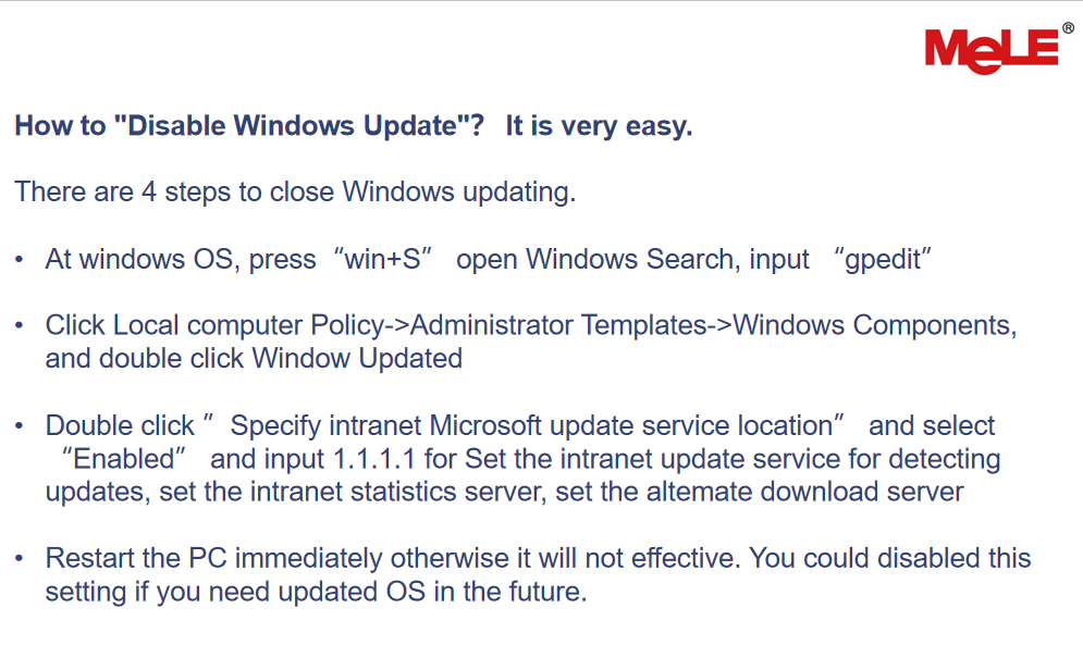 meledigitaltech's tweet photo. We may suffer Windows update, right? Seat in the front of PC and waiting for update OS. It could not power off and lose power during OS update as the OS may go. Today, I would like to tell you how to "Disable Windows Update".
#OS #UPDATE #Windows #Minipc #Microsoft https://t.co/ksO998sXDo