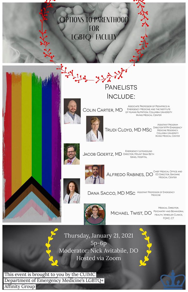 Columbia Emergency Medicine (@columbiaem) on Twitter photo Thank you to our amazing panelists today for sharing their personal stories and discussing Options for Parenthood for LGBQT+ Faculty and our moderator <a href="/nickavitabile/">Nick Avitabile</a> #LGBTQIA2021 #LGBTQ #Parenthood <a href="/CHONY_ED/">MSCH ED</a> <a href="/NYEmergency/">NYP Columbia/Cornell Emergency Medicine Residency</a> <a href="/nyphospital/">NewYork-Presbyterian</a> <a href="/AngelaMMills/">Angela Mills MD</a> <a href="/PennyLema/">PennyLema</a> Thank you to our amazing panelists today for sharing their personal stories and discussing Options for Parenthood for LGBQT+ Faculty and our moderator <a href="/nickavitabile/">Nick Avitabile</a> #LGBTQIA2021 #LGBTQ #Parenthood <a href="/CHONY_ED/">MSCH ED</a> <a href="/NYEmergency/">NYP Columbia/Cornell Emergency Medicine Residency</a> <a href="/nyphospital/">NewYork-Presbyterian</a> <a href="/AngelaMMills/">Angela Mills MD</a> <a href="/PennyLema/">PennyLema</a>