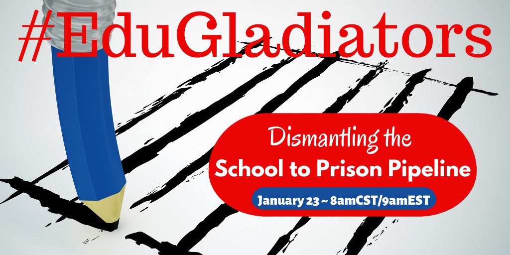 realtalkedu_'s tweet photo. #EduGladiators #rethinkingdiscipline continues SATURDAY morning focusing on the school to prison pipeline.
#ADVANCEChat #AppleEDULeaderChat #ElemMathChat #FutureReady #GeniusHour #INelearn #NOedchat #NGSSchat #SASKedchat #Starnet1and3 #waledchat #k12artchat #WeTeachEd #DitchBook https://t.co/gUC1Ms5Fny