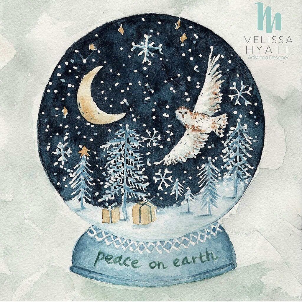 MJHyattdesigner's tweet photo. It’s always Christmas for a surface pattern designer like me! I’ve had a snow globe on my design to do list for a while, it was so fun to create this imaginary celestial world. #createchristmas #snowglobe #christmasart #snowglobe #snowyowl #artlicensing #surfacedesign #surfa… https://t.co/wBoQYTgkBp