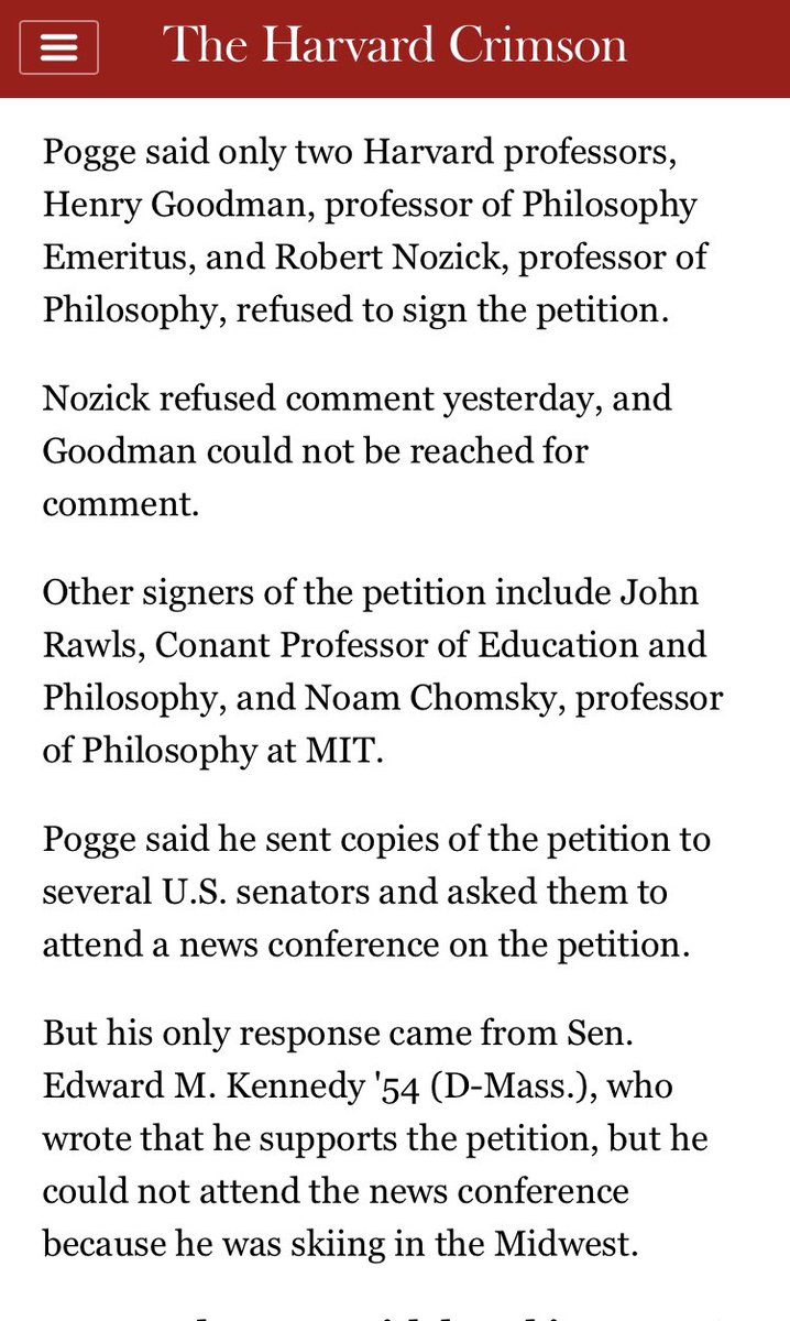 Also, this is not the main point of the thread but the last few paragraphs of  @thecrimson’s “Professors Ask U.S. to Stop Latin American Military Aid” story linked above are gold.