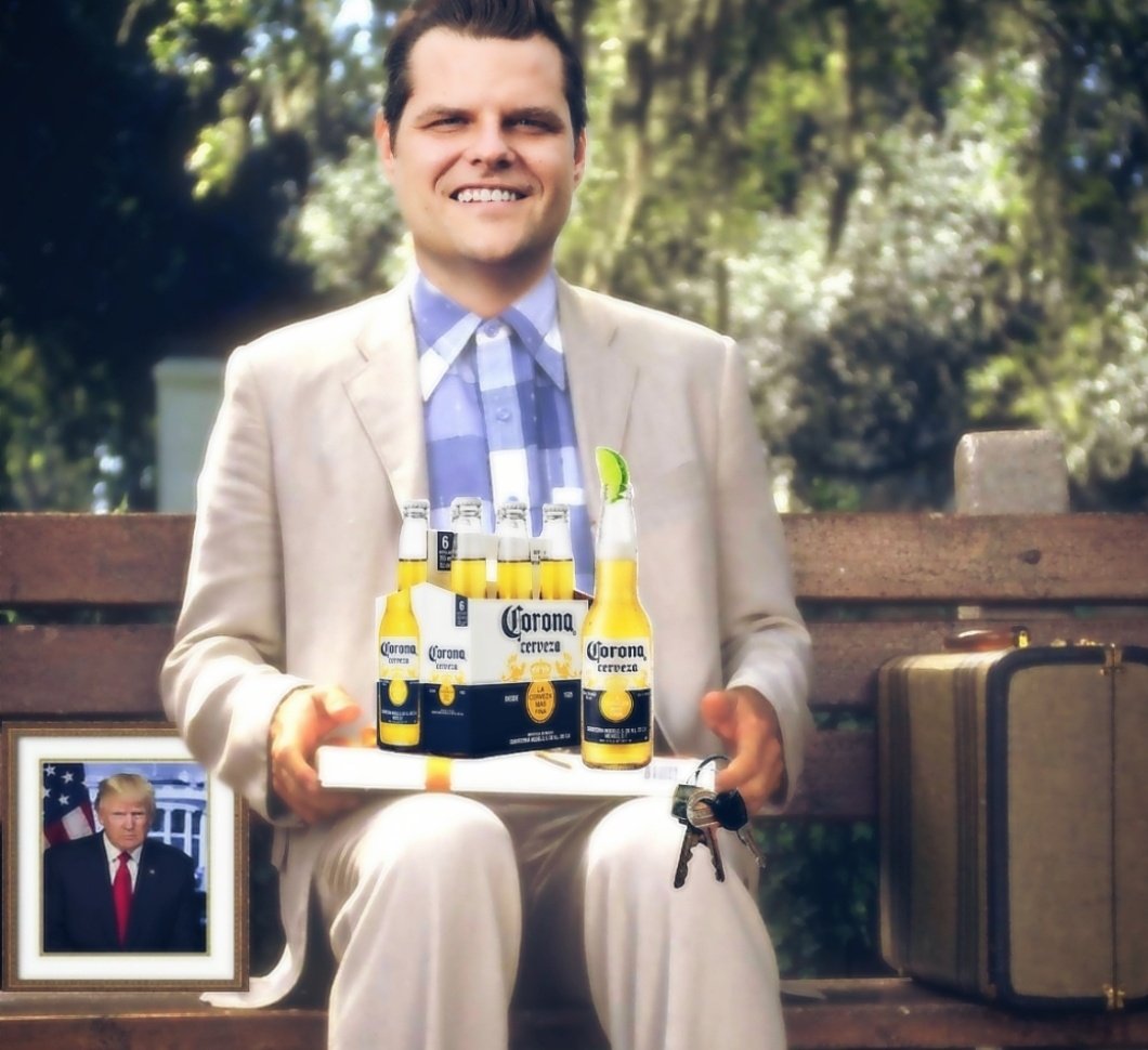 smc429's tweet image. "Life is like Coronas and car keys. Put them together and you never know what your gonna Gaetz.."