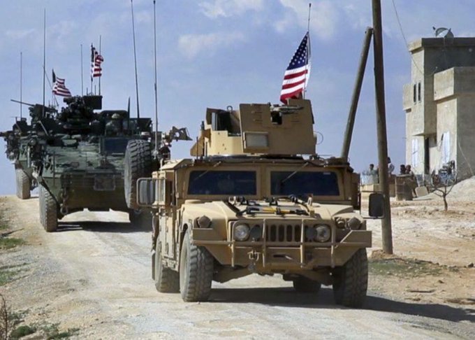 US convoy tanks moving back into Syria - Thanks warmonger Biden!