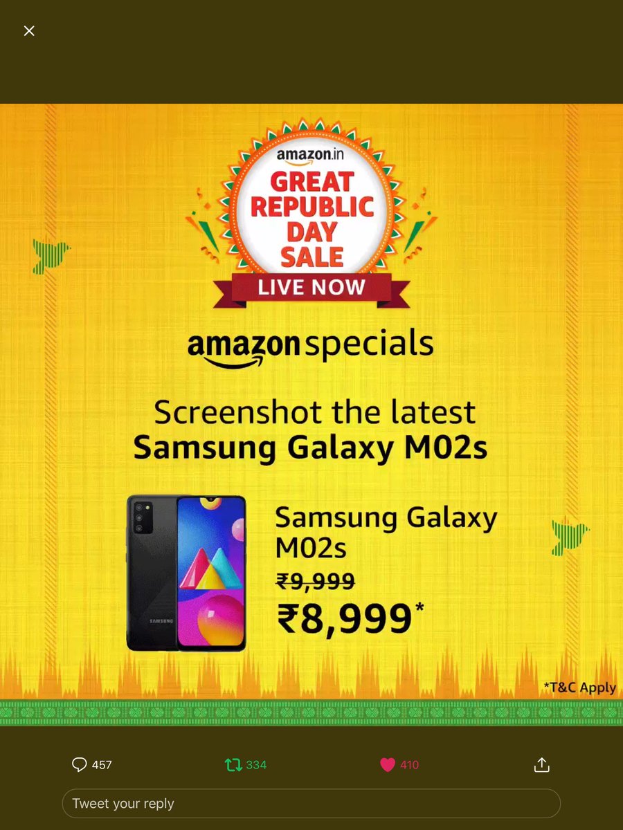 gowda_bhavya's tweet photo. @amazonIN Here’s my perfect screenshot 🤩

#AmazonSpecialsSamsungGalaxyM02s #AmazonSpecialsDeal 
#AmazonGreatRepublicDaySale 

@amazonIN https://t.co/oKP2xCCYYx