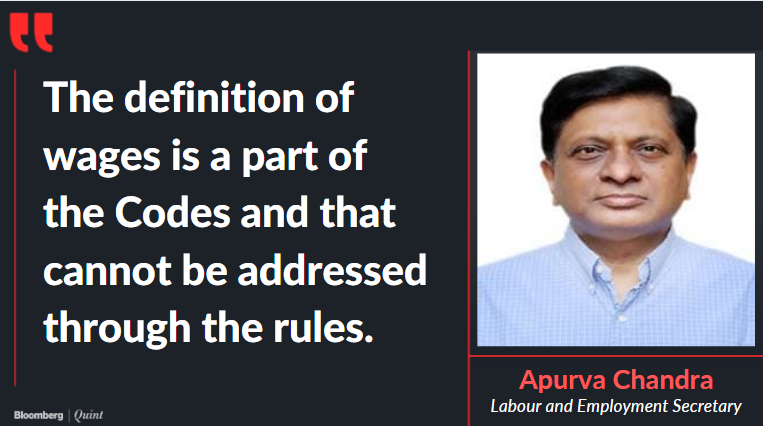 NDTVProfitAlpha's tweet photo. Labour Codes | Government will stick to new definition of wages.

Read #BQExclusive here: https://t.co/wprja0Vd2f https://t.co/ctinmqrDvy