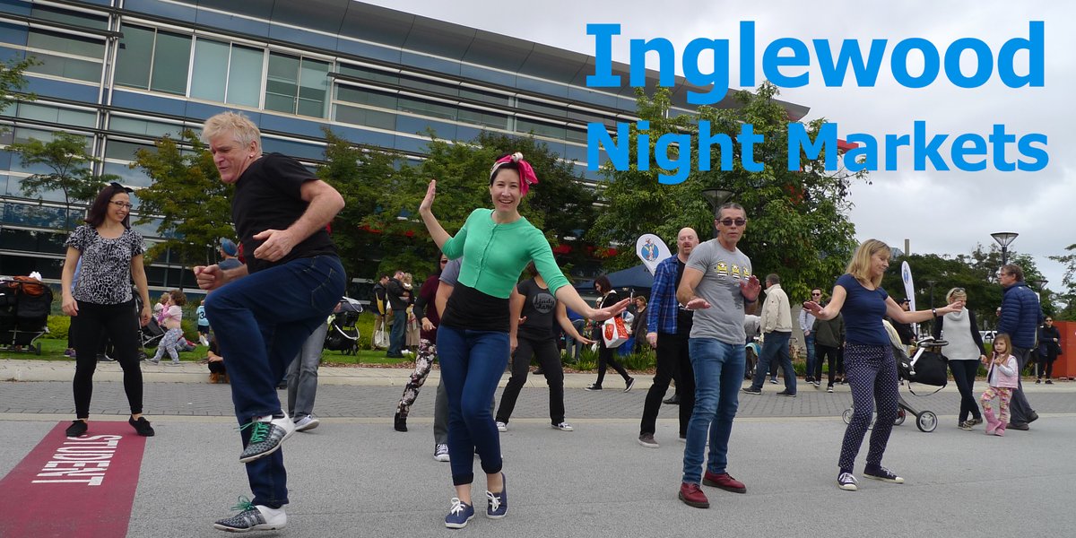 There's no classes next Monday 25th January.  We'll be at the Inglewood Night Markets between 7-8pm dancing to the music of Swingin' at the Savoy!  Come join in for the social dancing.  Make it a night with food, markets and dancing!