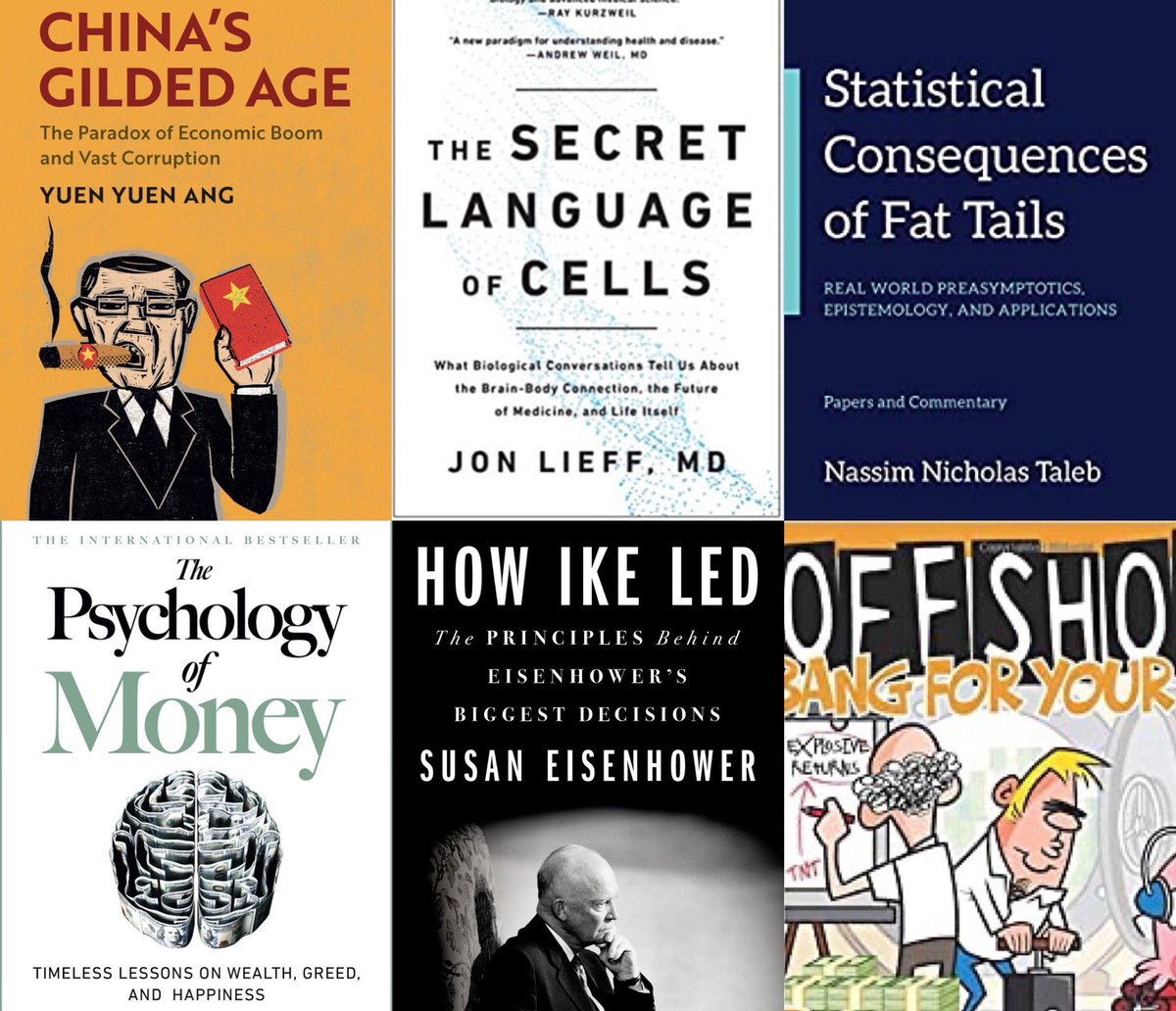 Best business books of 2020
#BestOf2020 #BestBooks 

China’s Gilded Age
Secret Language of Cells
Statistical Consequences of Fat Tails
The Psychology of Money
Bang For Your Buck
How Ike Led

Kind Thanks to
@yuenyuenang @jonlieffmd @nntaleb @morganhousel @NonMeek @eisenhowergroup