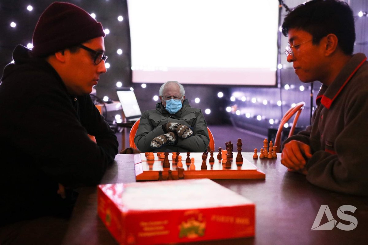 thedepotsf's tweet photo. Bernie enjoying an intense game of chess at Game Night w/ @SFSU_RNC . He’s looking a bit upset for not winning a prize, but there’s always next time, Bern! 

Join us for our first Game Night Hour of Spring 2021 on February 2 from 6-7PM. You know where to find us... Discord! — https://t.co/PMxJIHolqK