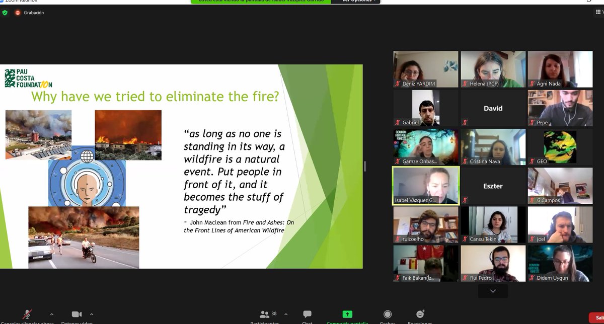 PauCostaF's tweet photo. 🇪🇺 @ErasmusPlus_pro 📌Common Heritage: Forests 
Our #PCFMember and #PCFVolunteer @IsaVazGar presented within the framework of
#EuropeanVolunteerService the reasons for #wildfires in Spain, emphasizing the causes of their propagation. Young students were enthusiastic about it! 😃 https://t.co/fQEwL3TzP4