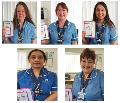 LPTnhs's tweet photo. Well done to our  five shining Cavell Stars at LPT!  Our fab health visitors and  school nurse received their awards yesterday- Sarah Papworth, Tina Braham, Bhavika Pancholi, Baljinder Sanghera &amp; Alison Barlow. Read more here: https://t.co/mdEr2ZM1ar https://t.co/Py0QZytDmS