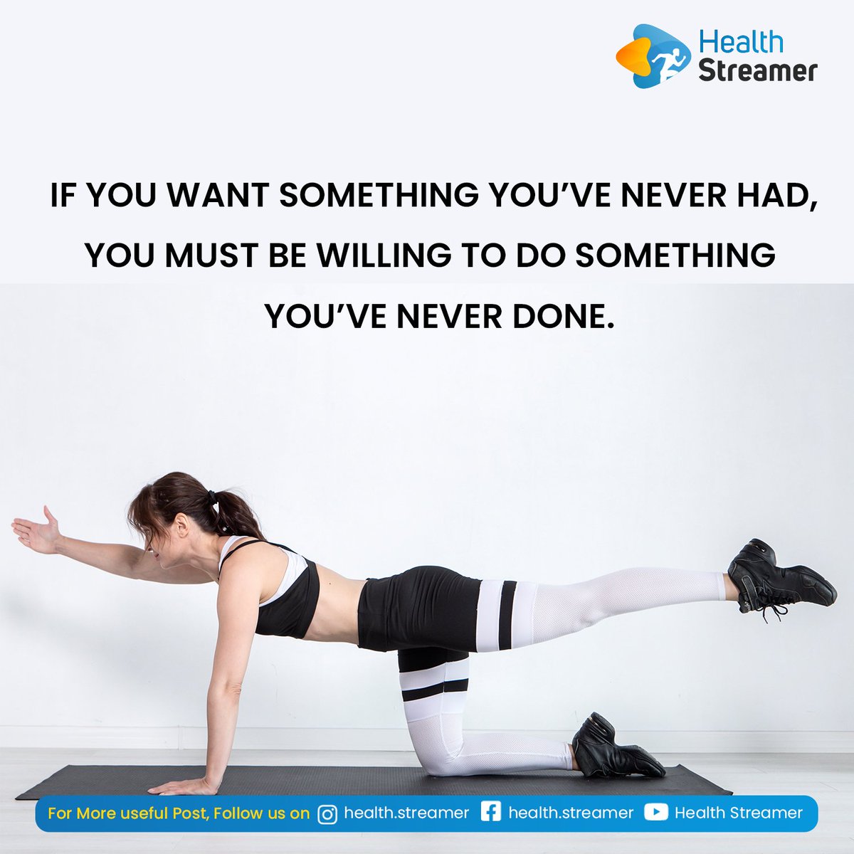 HealthStreamer's tweet image. If you want to something you have never had, you must be willing to do something you have never done

#Fitness #fitnessfacts #dailyneeds #calories #dietplan #reverse #workout #dailymotivation #success #struggle #protein #carbs #vitamins #properdiet #skipping #cardio #walking #gym