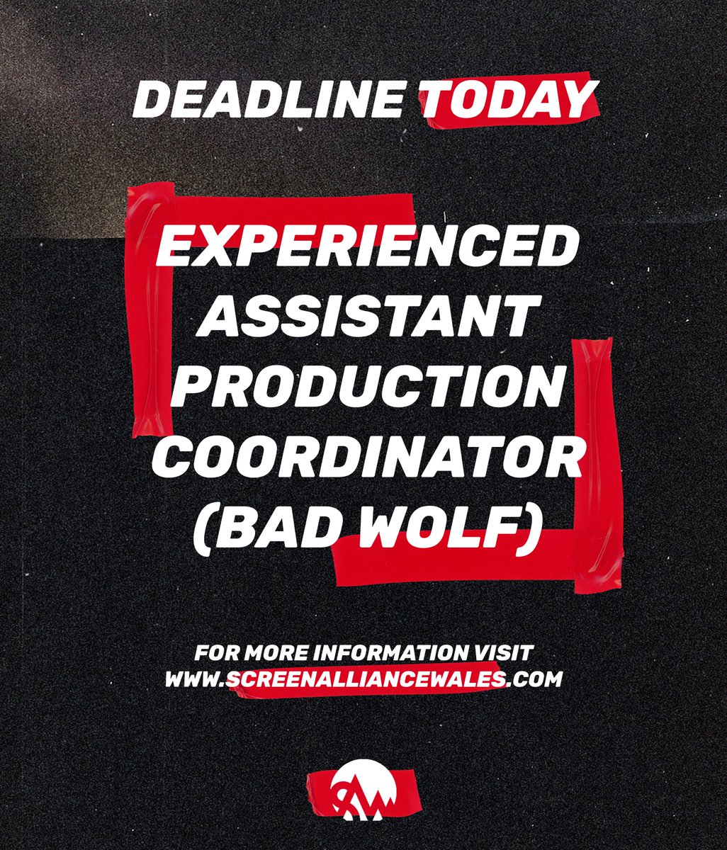 ScreenAllianceW's tweet photo. We have THREE vacancies closing today.
Visit our website for more details.
https://t.co/f3qDVYcuqY
(We noticed an issue with the contact info on some of our vacancies. Please note that this has now been fixed)
#vacancies #workinwales #filmandtv #screenalliancewales https://t.co/P88ERjV4ab