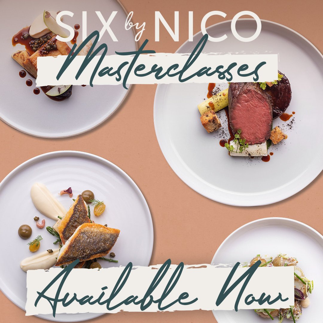 Masterclasses |  ON SALE NOW | Thur 28th - Fri 29th 

Order Here - bit.ly/SBNMASTERLIV2

We’re shaking things up this week! The next selection of recipes are here, prepare recipes inspired by the very first Six by Nico dishes, you don't want to miss out on this! 
￼