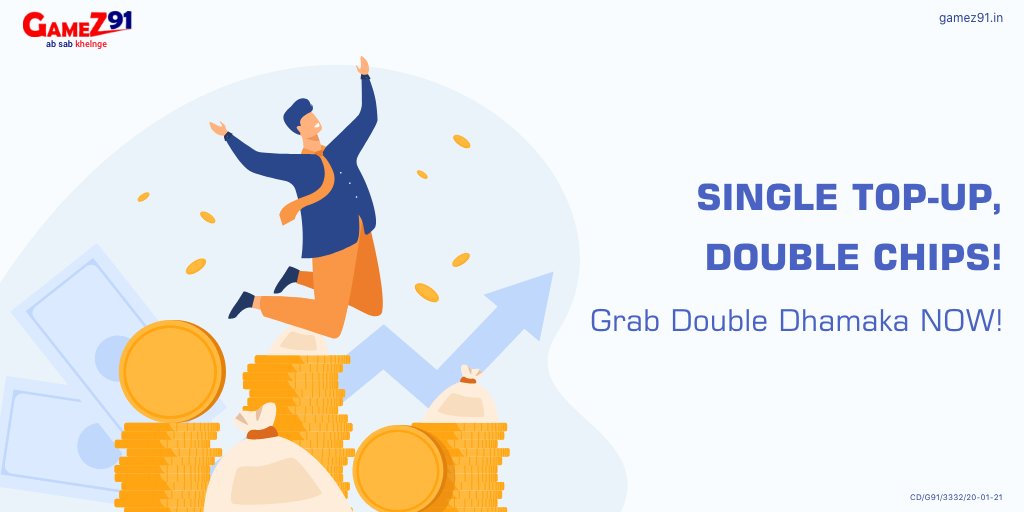 GameZ91official's tweet image. Grab an opportunity to get extra chips and play more games!
Register now at games91 and also get upto ₹100 sign-up bonus!
#GameZ91 #Games91 #AbSabKhelenge #DoubleDhamakaOffer #DoubleDhamaka #Offer #offers #players #opportunity #benefits #enjoy #enjoyoffers