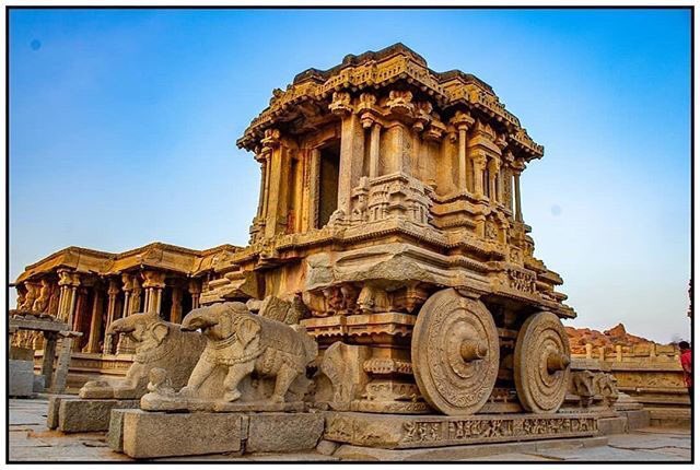 The other 2 chariots are in Konark (Odisha) & Mahabalipuram (Tamil Nadu). The chariot of the Vitthal temple is actually a temple designed in the shape of an ornamental chariot. The temple is dedicated to Garuda (the carrier of Lord Vishnu).