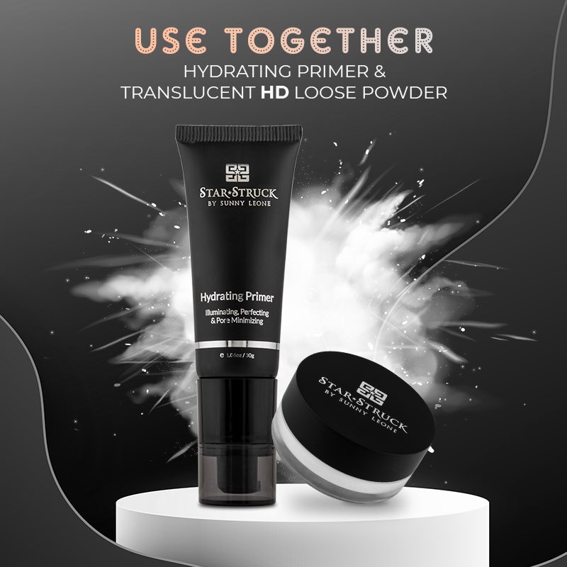 StarStruckbySL's tweet image. Stayin beautiful just got a lot easier with the combo of #HDPowder and #HydratingPrimer by @starstruckbysl 
.
.
Available on suncitystore.com 
.
.
.
#SunnyLeone #vegan #crueltyfreemakeup #crueltyfree #luxurymakeup #cosmetics #MadeInIndia #mua #lookoftheday