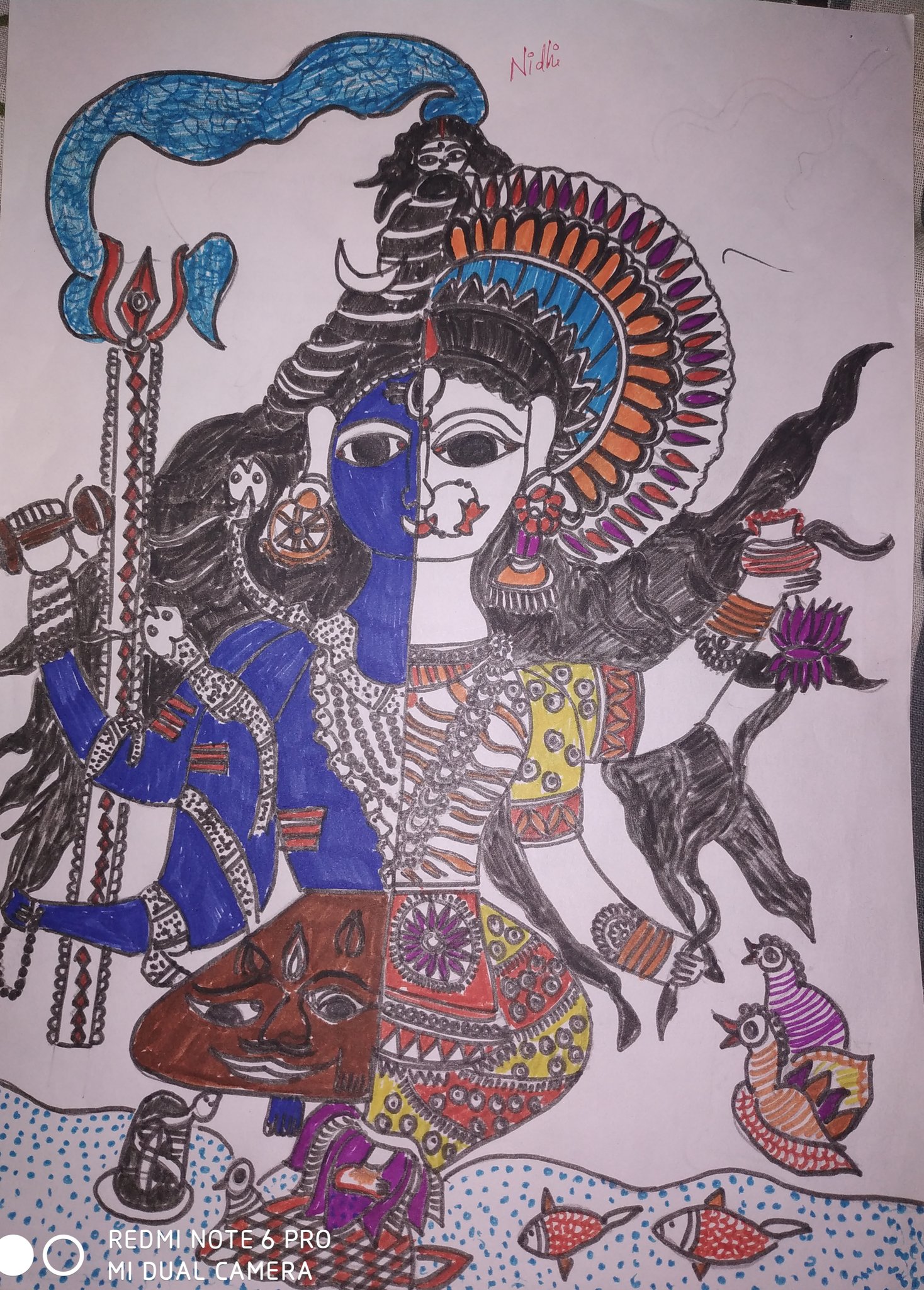Beautiful Painting of Mahadev | Color Pencil Art by Sunil Kumar | Exotic  India Art