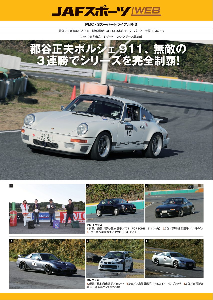 Jafモータースポーツ Jafスポーツweb 10月31日開催 Pmc Sスーパートライアルr 3レポート 郡谷正夫ポルシェ911 無敵の3連勝でシリーズを完全制覇 T Co 2wc2l6udid Jaf モータースポーツ T Co 8v2czxvb Jafモータースポーツ Jafスポーツweb 10月31日開催 Pmc Sスーパートライアルr 3レポート 郡谷正夫ポルシェ911 無敵の3連勝でシリーズを完全制覇 T Co 2wc2l6udid Jaf モータースポーツ T Co 8v2czxvb