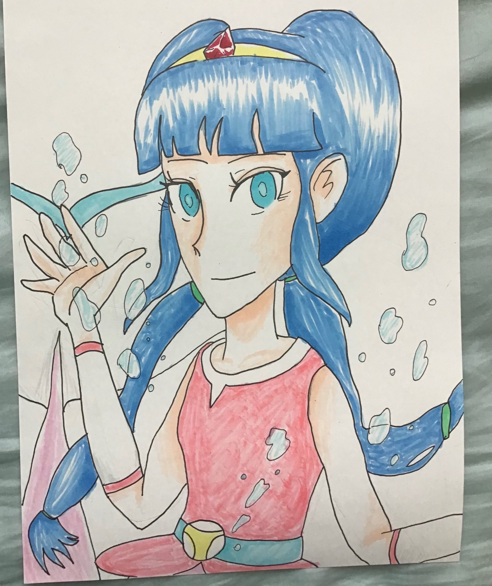 よっしー 以前描いた手書きイラスト 映画ドラえもん人魚大海戦のソフィア ドラえもん ドラえもん映画 人魚 コピック アナログイラスト