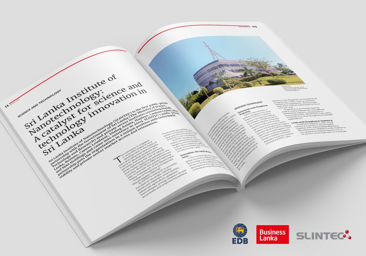 slintec_lk's tweet image. #SLINTEC and Ceylon Graphene Technologies have been featured on the latest issue of Business Lanka Magazine published by @EDB_SriLanka 

Download the soft copy: lnkd.in/gTmbucV
#science #innovation #srilanka #lka