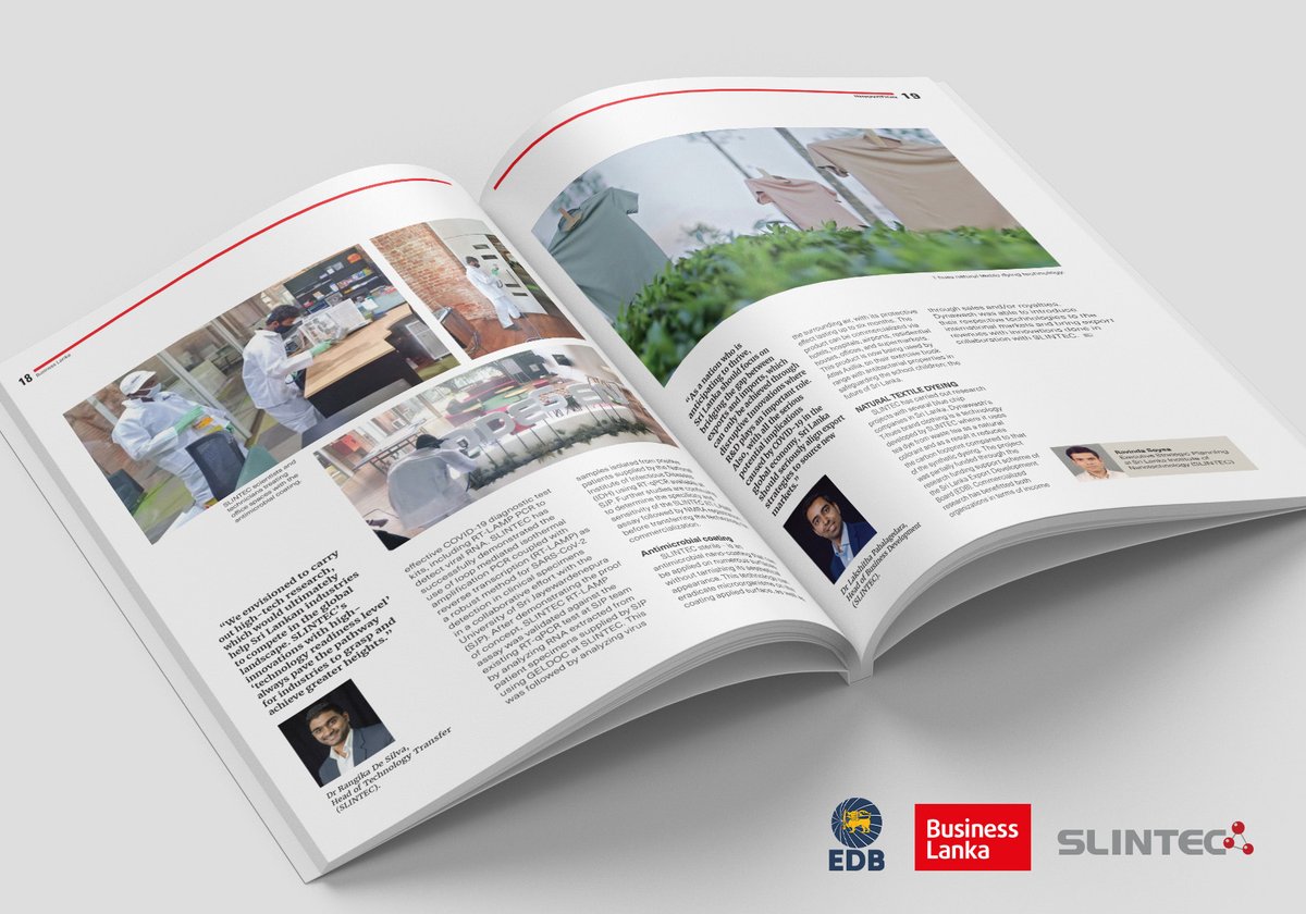 slintec_lk's tweet image. #SLINTEC and Ceylon Graphene Technologies have been featured on the latest issue of Business Lanka Magazine published by @EDB_SriLanka 

Download the soft copy: lnkd.in/gTmbucV
#science #innovation #srilanka #lka